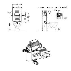 Geberit Alpha 82cmH Concealed Cistern, plus Alpha01 Round Flush Plate 109.004.21.1