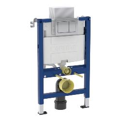 Geberit Alpha 82cmH Frame & Cistern, plus Alpha01 Square Flush Plate 458.034.21.2