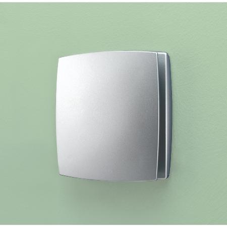 HIB Breeze Wall Mounted Bathroom Fan With Timer And Humidity Sensor Matt Silver 31400