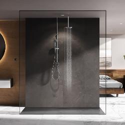 Aqualisa Quartz Touch Smart Divert with Exposed Shower with Adjustable and Fix Ceiling Heads - HP