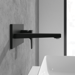 Villeroy & Boch Architectura Square Wall Mounted Single Lever Basin Mixer Matt Black TVW125003000K5