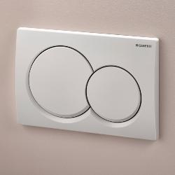 Geberit Alpha01 Round Dual Flush Plate - White 115.035.11.1