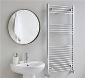 Vogue Combes 1400 x 600mm Curved Ladder Towel Rail - Heating Only (Chrome) MD063 MS14060CP