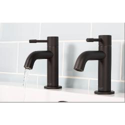 Bristan Mila Bath Pillar Taps Black MI 3/4 BLK