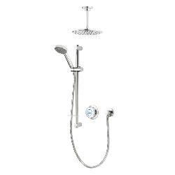 Aqualisa Quartz Classic Smart Divert Concealed Shower with Adjustable and Ceiling Fix Heads - HP