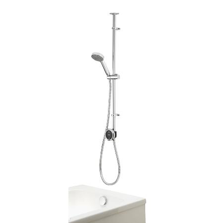 Aqualisa Quartz Touch Smart Divert with Exposed Shower with Adjustable Head and Bath Overflow Filler