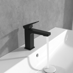 Villeroy & Boch Architectura Modern Matt Black Square Single Lever Basin Mixer TVW125004000K5