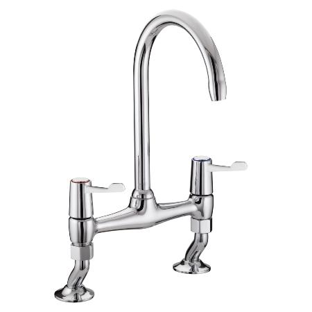 Bristan Lever Bridge Deck Sink Mixer with Ceramic Disc Valves Chrome Plated VAL2 BRDSM C CD