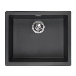 Reginox Amsterdam 50 Black Silvery Single Bowl Granite Sink