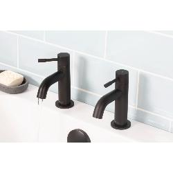 Bristan Mila Bath Pillar Taps Black MI 3/4 BLK