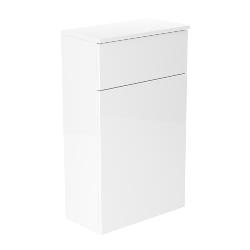 Newland 500mm WC Unit Including Worktop (No Cistern) White Gloss