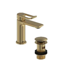 Bristan Saffron Eco Start Small Basin Mixer Brushed Brass SAF ES SMBAS BB