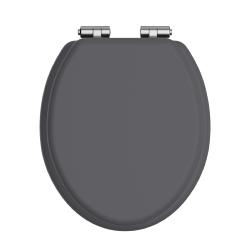 Heritage Soft Close Toilet Seat - Graphite Grey with Chrome Hinges TSGRA101SC