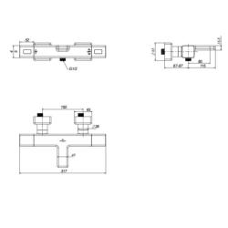 Villeroy & Boch Universal Wall Mounted Square Thermostatic Bath Shower Mixer Valve Chrome TVT00000200061