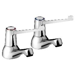 Bristan Lever Basin Taps with 6" Lever and Ceramic Disc Valves Chrome Plated VAL2 1/2 C 6 CD