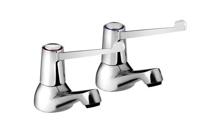 Bristan Lever Chrome Plated Basin Taps with 6" Lever and Ceramic Disc Valves VAL2 1/2 C 6 CD