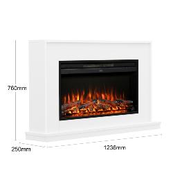 Bemodern Salehurst Grande 52" Timber Electric Fireplace in Ash White SALEH-AW-36ROD