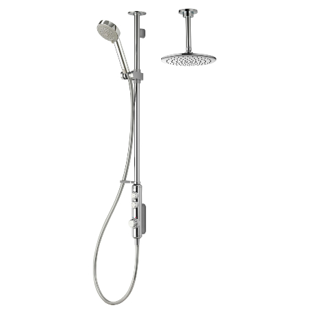 Aqualisa iSystem Smart Divert Exposed Shower with Adjustable and Ceiling Fix Heads - Gravity Pumped