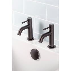 Bristan Mila Bath Pillar Taps Black MI 3/4 BLK