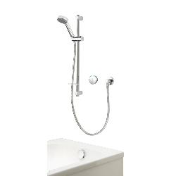 Aqualisa Quartz Blue Smart Divert Concealed Shower with Adjustable Head and Bath Overflow Filler -HP