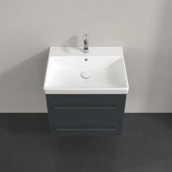 Villeroy & Boch Avento Crystal Grey 600mm Wall Hung 2-Drawer Washbasin and Vanity Unit SAVE09B101