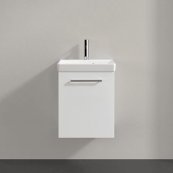 Villeroy & Boch Avento Crystal White 450mm Wall Hung 1 Door Washbasin and Vanity Unit SAVE17B401