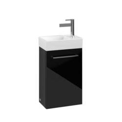 Villeroy & Boch Avento 340 LH Door Cloakroom Vanity Unit With LH Basin Crystal Black SAVE33B301