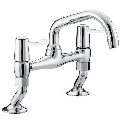 Bristan Lever Pillar Bridge Sink Mixer with Ceramic Disc Valves Chrome Plated VAL2 PSNK C CD