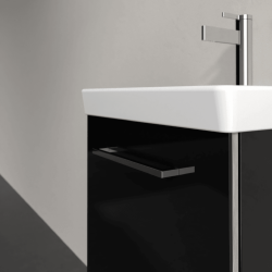 Villeroy & Boch Avento Crystal Black 450mm Wall Hung 1 Door Washbasin and Vanity Unit SAVE17B301