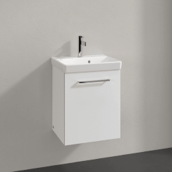 Villeroy & Boch Avento Crystal White 450mm Wall Hung 1 Door Washbasin and Vanity Unit SAVE17B401