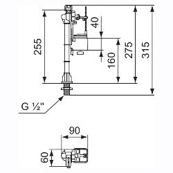 Ideal Standard Inlet Valve Bottom Inlet 9 Inch TD SR03167