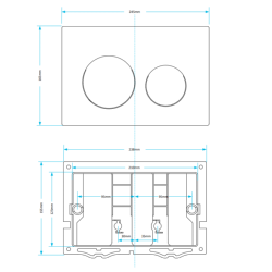 Viva Skylo Ultra15 Brushed Nickel Dual Flush Plate ULTRA15