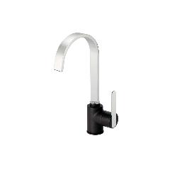 Reginox Amur Single Lever Kitchen Mixer Tap - Chrome & Black - AMURCB