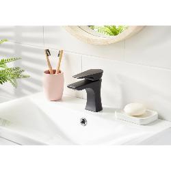 Bristan Hourglass Basin Mixer Tap with Clicker Waste Black HOU BAS BLK