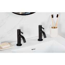 Bristan Mila Basin Pillar Taps Black MI 1/2 BLK