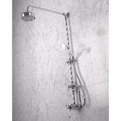 Bristan 1901 Exposed Concentric Chrome Shower Valve with Diverter and Rigid Riser Kit N2 CSHXDIV C