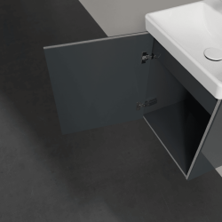 Villeroy & Boch Avento Crystal Grey 450mm Wall Hung 1 Door Washbasin and Vanity Unit SAVE17B101