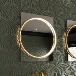 HIB Solas 50 LED Illuminated Mirror Brushed Brass Frame 79530500