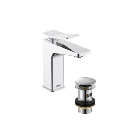 Bristan Tangram Eco Start Basin Mixer with Clicker Waste Chrome TAN ES BAS C