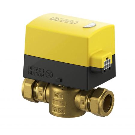 EPH Controls 2 Port Compression Motorised Valve With Detachable Actuator 22mm V222P