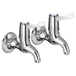 Bristan Lever Bib Taps with Ceramic Disc Valves Chrome Plated VAL2 BIB C CD