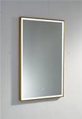 Plumb2u Pisuerga 1000 x 600mm Bluetooth LED Brushed Brass Mirror - Gold Glass WI1060