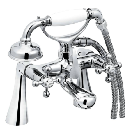 Bristan Regency Bath Shower Mixer with Tall Pillars - Chrome R TBSM C