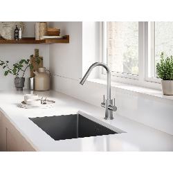 Bristan Cashew Easyfit Monobloc Sink Mixer Stainless Steel CSH EFSNK SS