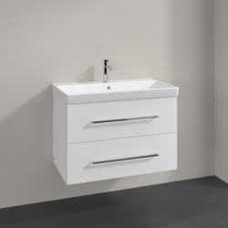 Villeroy & Boch Avento Crystal White 800mm Wall Hung 2-Drawer Washbasin and Vanity Unit SAVE05B401