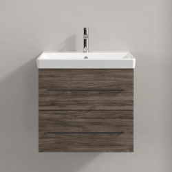 Villeroy & Boch Avento Stone Oak 600mm Wall Hung 2-Drawer Washbasin and Vanity Unit SAVE09RK01