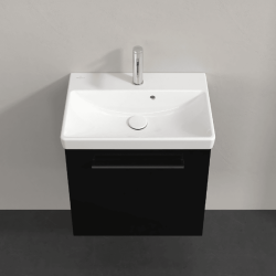 Villeroy & Boch Avento Crystal Black 550mm Wall Hung 1 Door Washbasin and Vanity Unit SAVE13B301