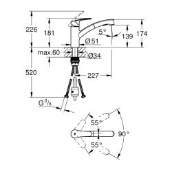 GROHE Eurosmart Single Lever Kitchen Mixer Tap 30305001