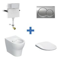 Geberit Back-to-Wall 4-in-1 Cistern, Flush Plate, Selnova Rimless Pan & Soft Close Seat Pack 118.363.21.2