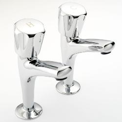 Francis Pegler Polo High Neck Kitchen Tap Pair Chrome 435919
